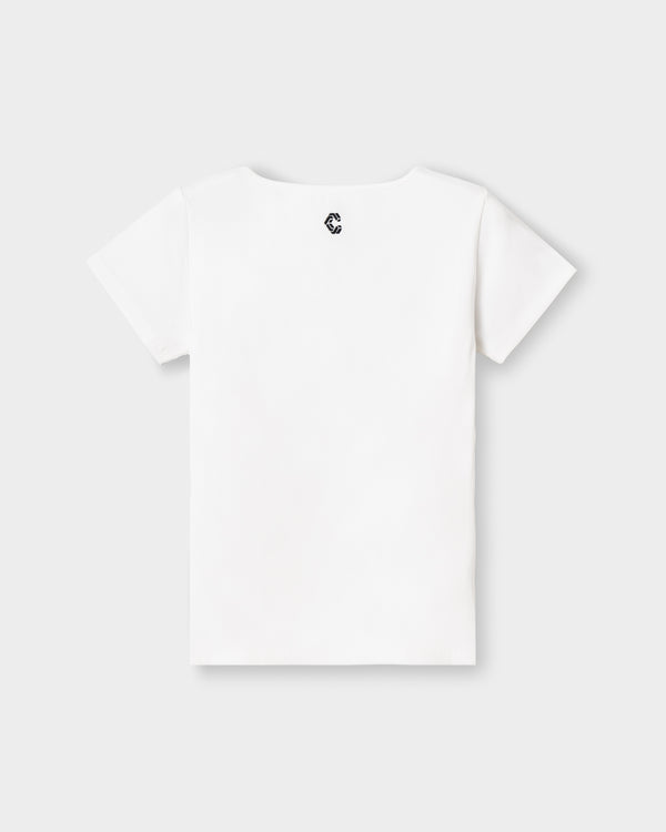 CRONOS WOMEN 方領 T 恤【WHITE】