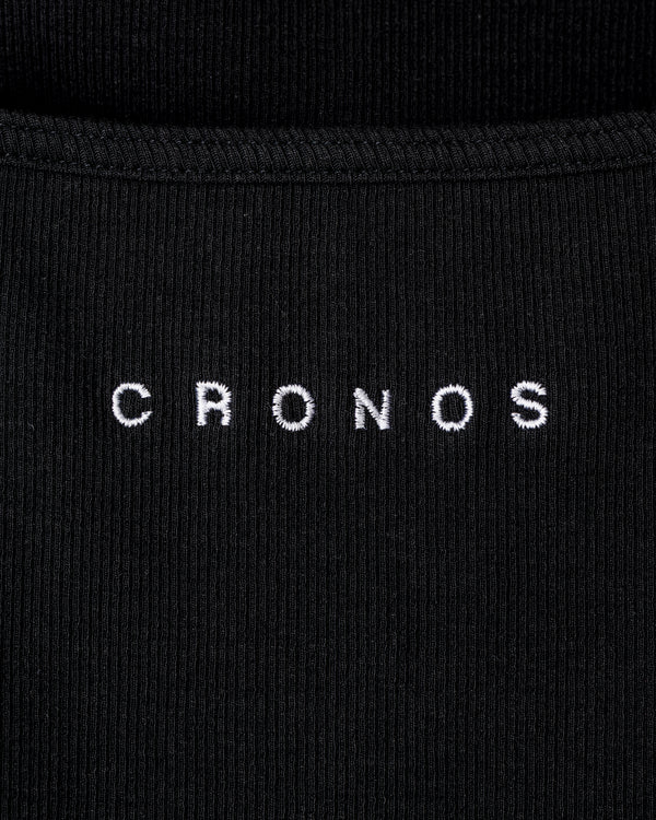 CRONOS 女士方領連身裙【黑色】