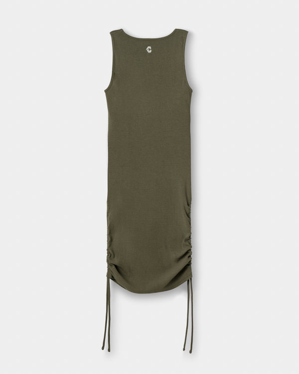 CRONOS WOMEN SHAPE SQUARE DRESS【卡其色】