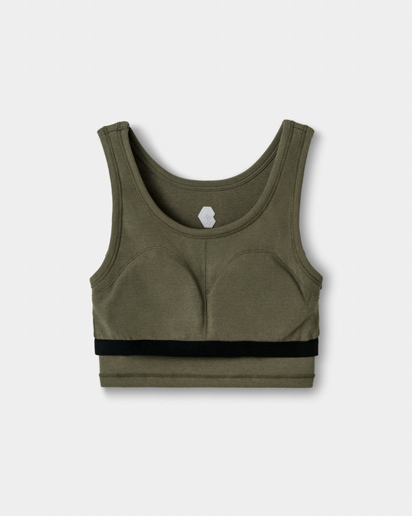 CRONOS WOMEN FIT 短版背心【卡其色】