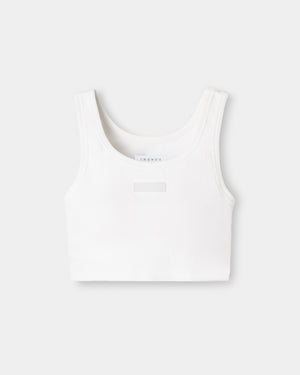 CRONOS WOMEN FIT CROPPED TANK TOP【WHITE】