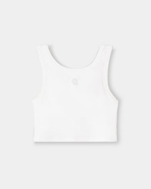 CRONOS WOMEN FIT CROPPED TANK TOP【WHITE】