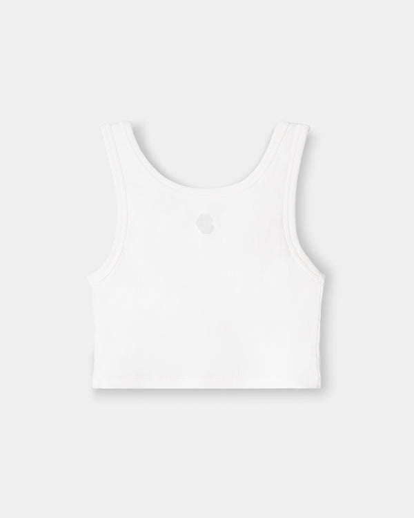 CRONOS WOMEN FIT CROPPED TANK TOP【WHITE】