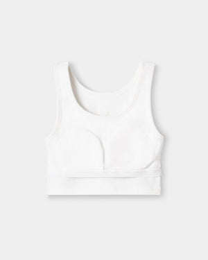 CRONOS WOMEN FIT CROPPED TANK TOP【WHITE】