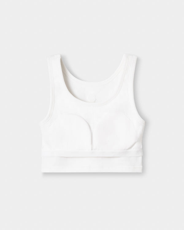 CRONOS WOMEN FIT CROPPED TANK TOP【WHITE】