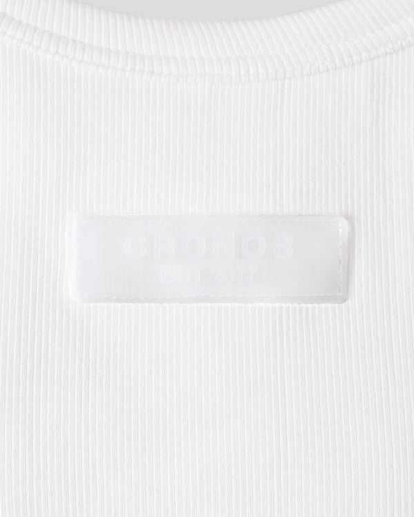 CRONOS WOMEN FIT CROPPED TANK TOP【WHITE】