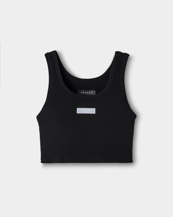 CRONOS WOMEN FIT CROPPED TANK TOP [BLACK]