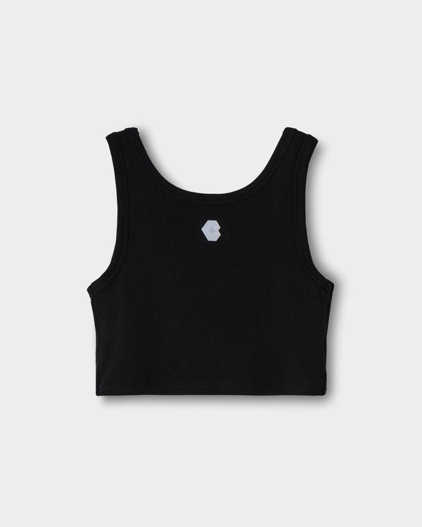 CRONOS WOMEN FIT CROPPED TANK TOP [BLACK]