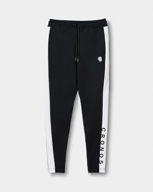 CRONOS WOMEN COOL FIT SKINNY PANTS【BLACK×WHITE】