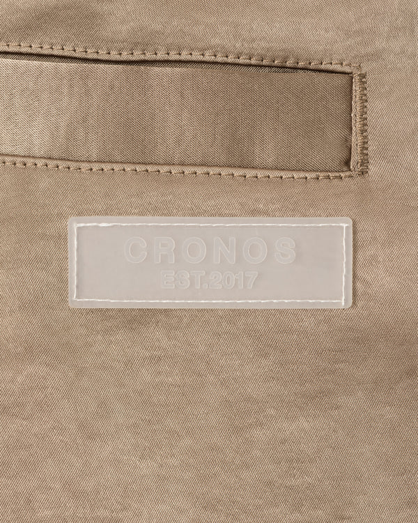 CRONOS WOMEN LOOSE SATIN PANTS【BROWN】