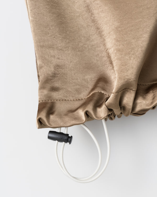 CRONOS WOMEN LOOSE SATIN PANTS【BROWN】