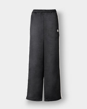 CRONOS WOMEN LOOSE SATIN PANTS【BLACK】