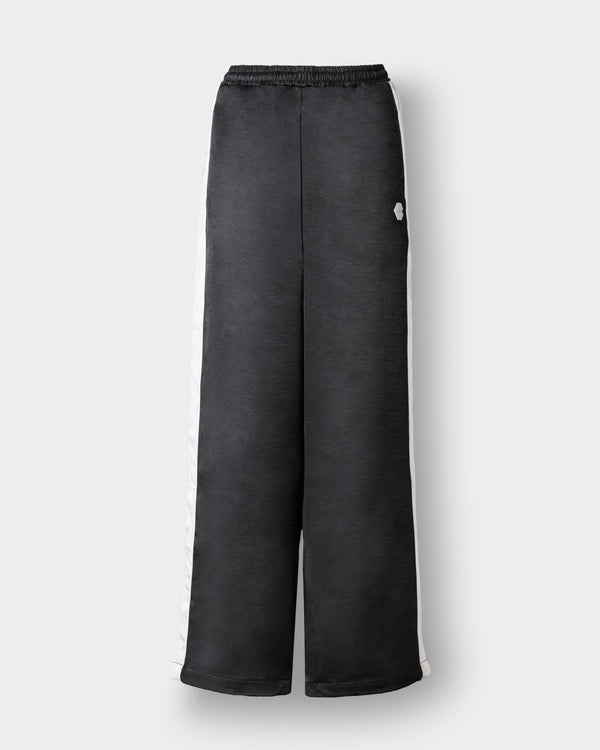 CRONOS WOMEN LOOSE SATIN PANTS【BLACK】