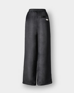 CRONOS WOMEN LOOSE SATIN PANTS【BLACK】