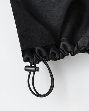 CRONOS WOMEN LOOSE SATIN PANTS【BLACK】