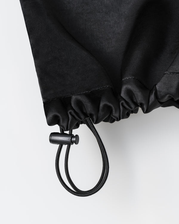 CRONOS WOMEN LOOSE SATIN PANTS【BLACK】