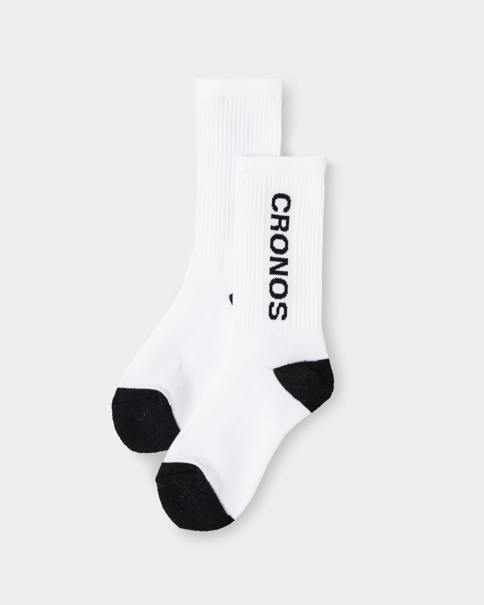 CRONOS WOMEN LOGO MID SOCKS【WHITE】