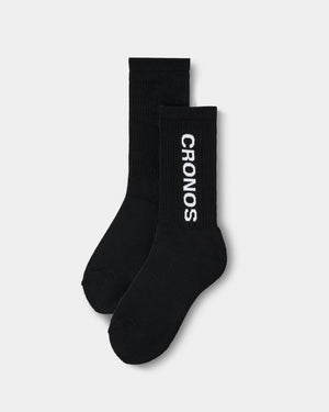CRONOS WOMEN LOGO MID SOCKS【BLACK】