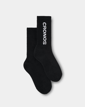 CRONOS WOMEN LOGO MID SOCKS【BLACK】