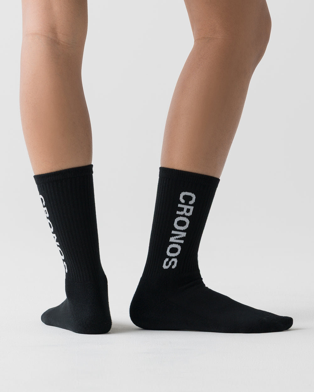 CRONOS WOMEN LOGO MID SOCKS【BLACK】