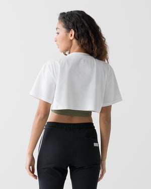 CRONOS WOMEN ALLDAY CROPPED T-SHIRT【WHITE】