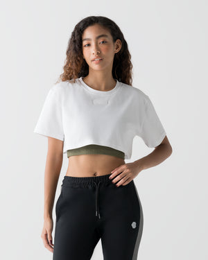 CRONOS WOMEN ALLDAY CROPPED T-SHIRT【WHITE】