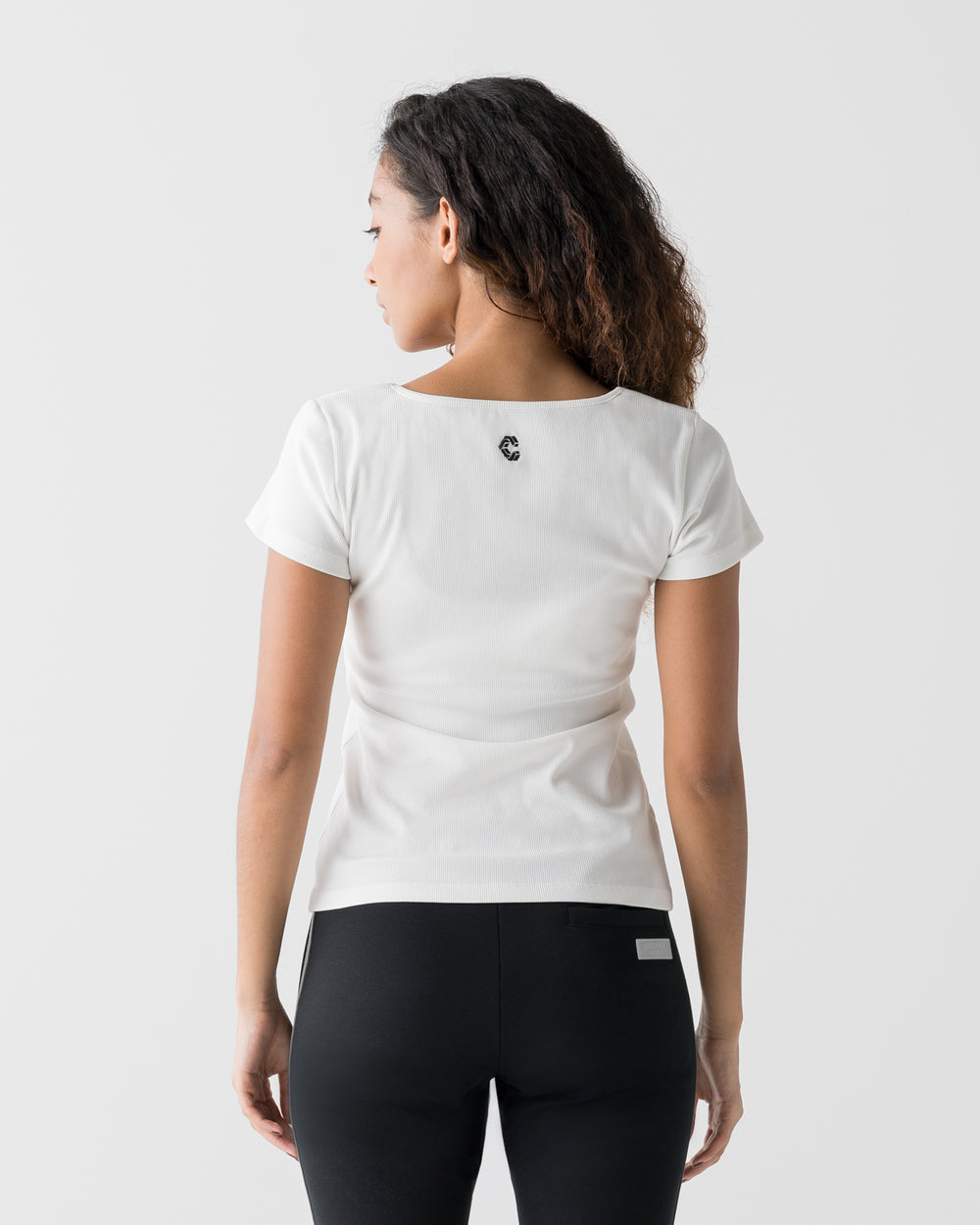 CRONOS WOMEN SQUARE NECK T-SHIRT【WHITE】