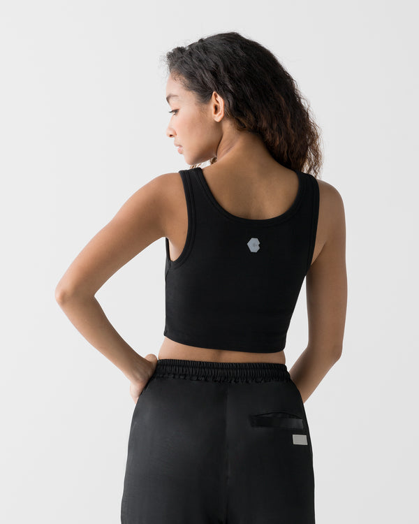 CRONOS WOMEN FIT CROPPED TANK TOP [BLACK]