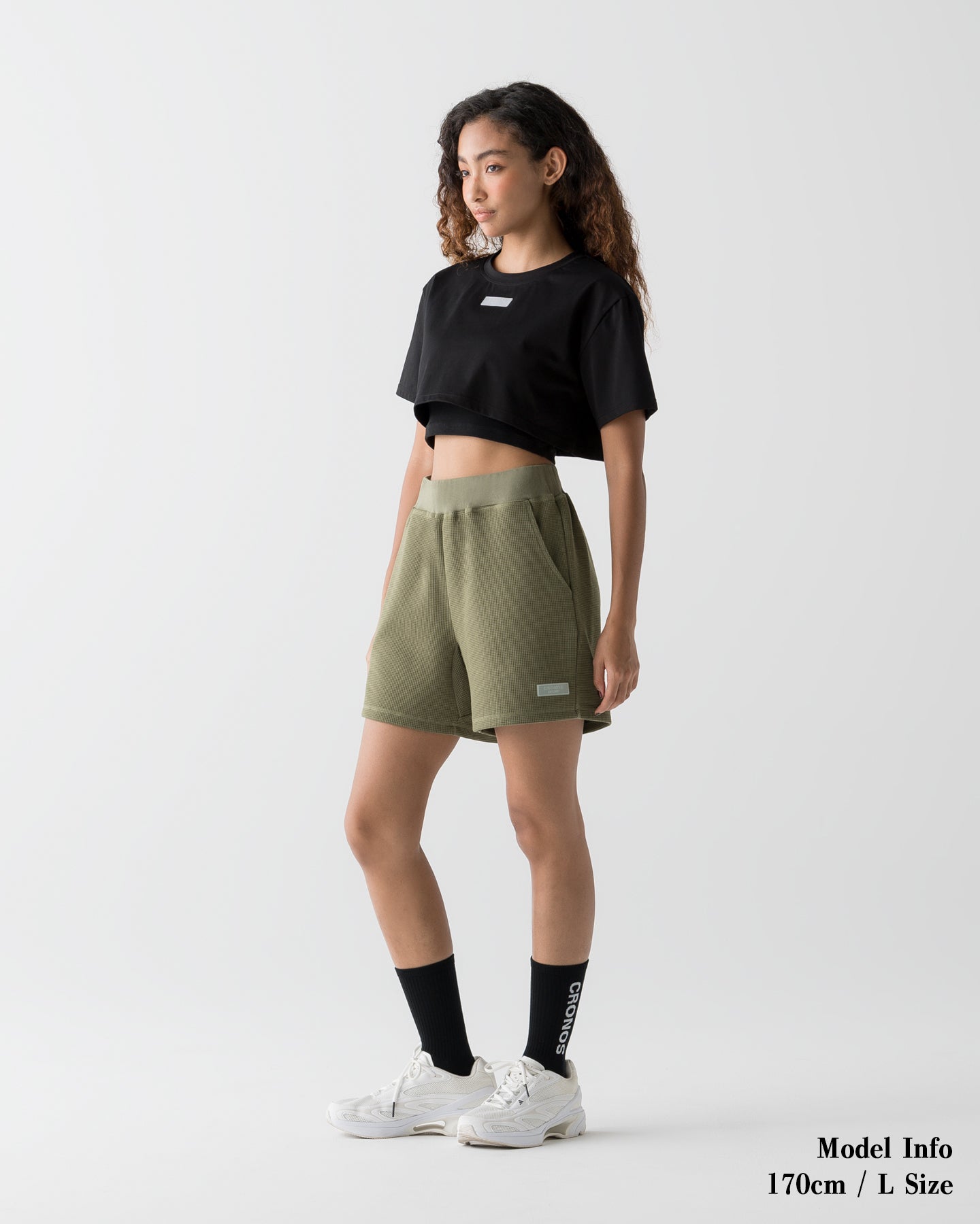 CRONOS WOMEN SHAPE SHORTS【KHAKI】