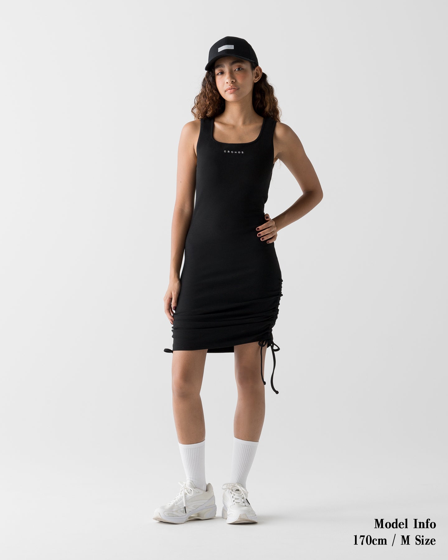 クロノス　レディース　ワンピース　今期のもの CRONOS WOMEN SHAPE SQUARE DRESS【BLACK】