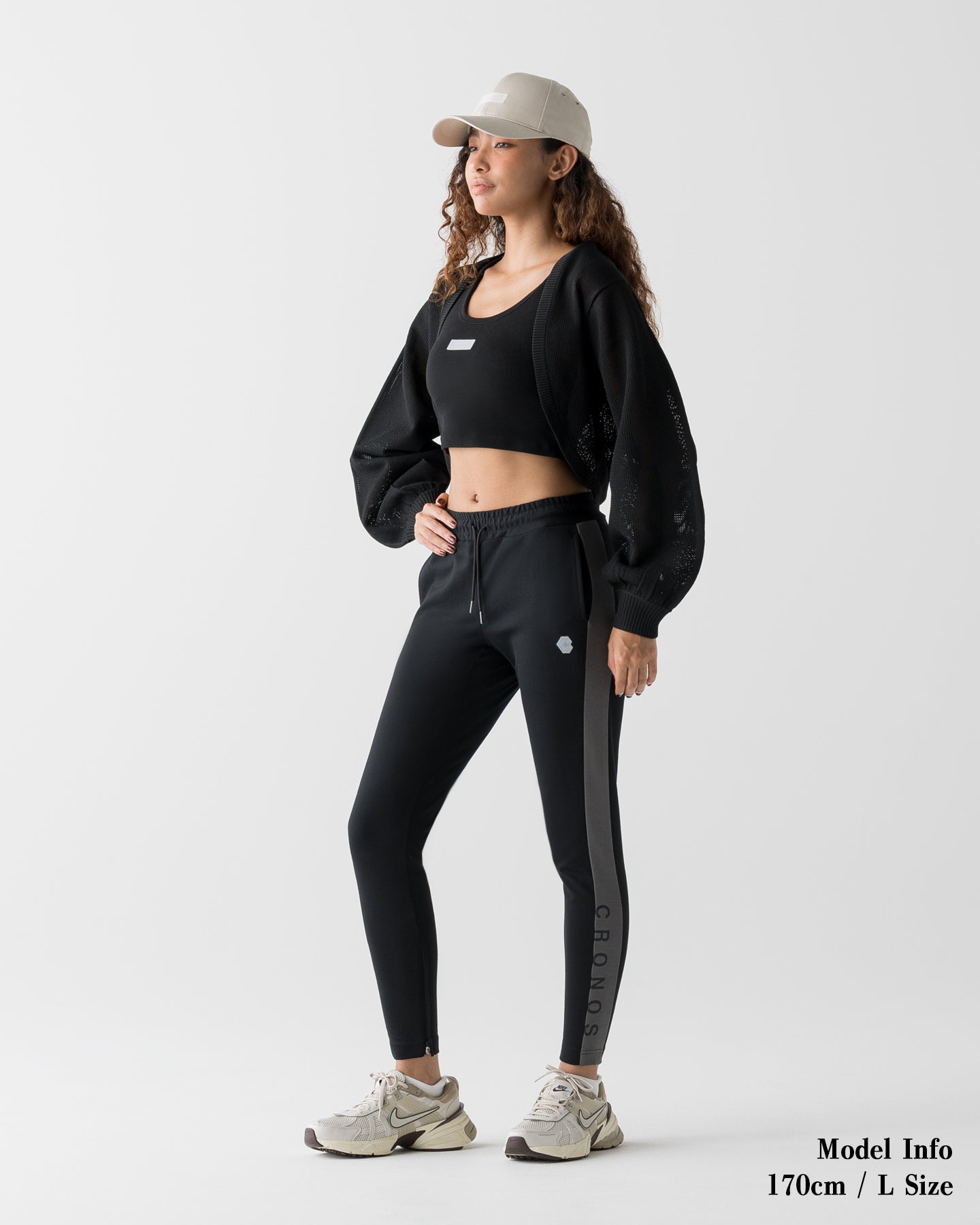 CRONOS WOMEN FIT CROPPED TANK TOP【BLACK】