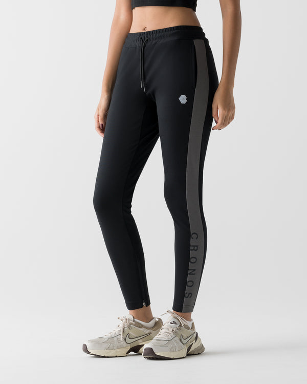 CRONOS WOMEN COOL FIT SKINNY PANTS【BLACK×GRAY】
