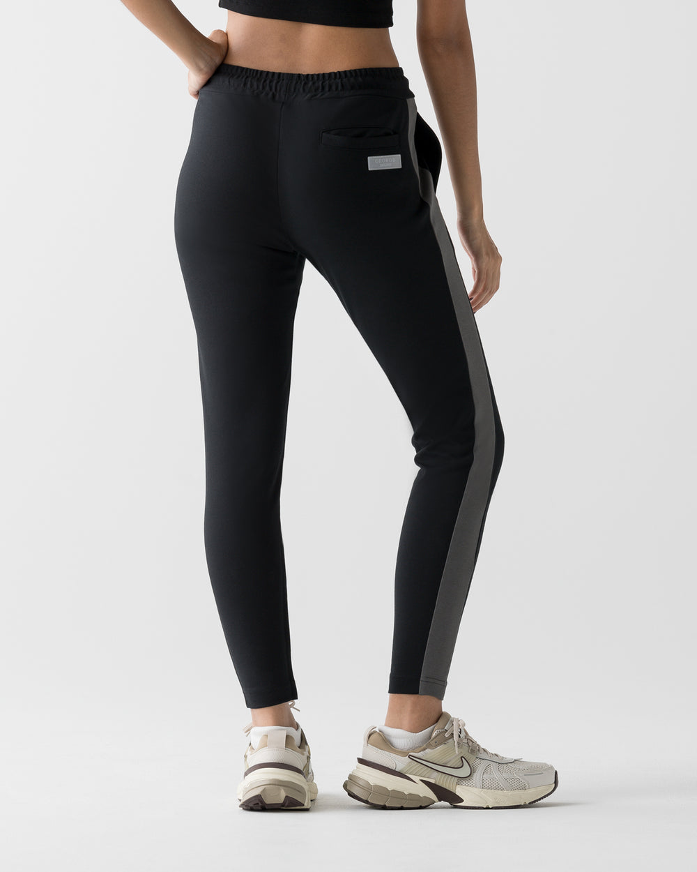 CRONOS WOMEN COOL FIT SKINNY PANTS【BLACK×GRAY】
