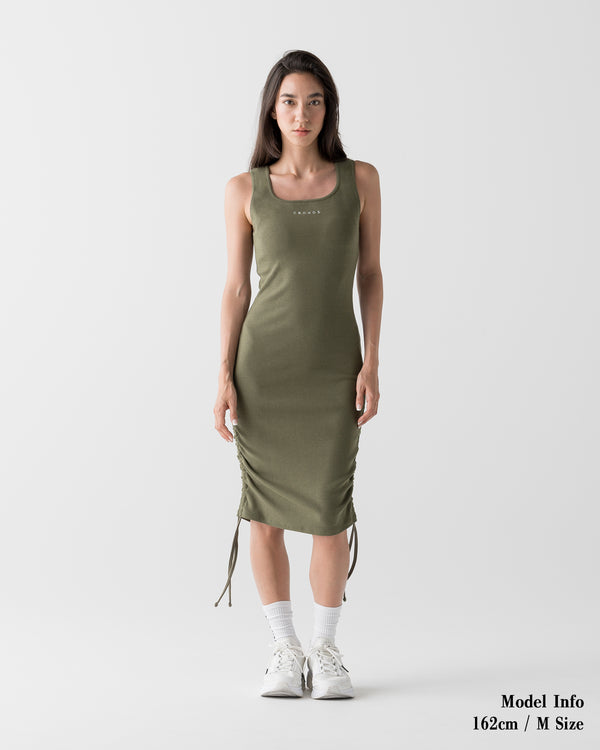 CRONOS WOMEN SHAPE SQUARE DRESS [KHAKI]