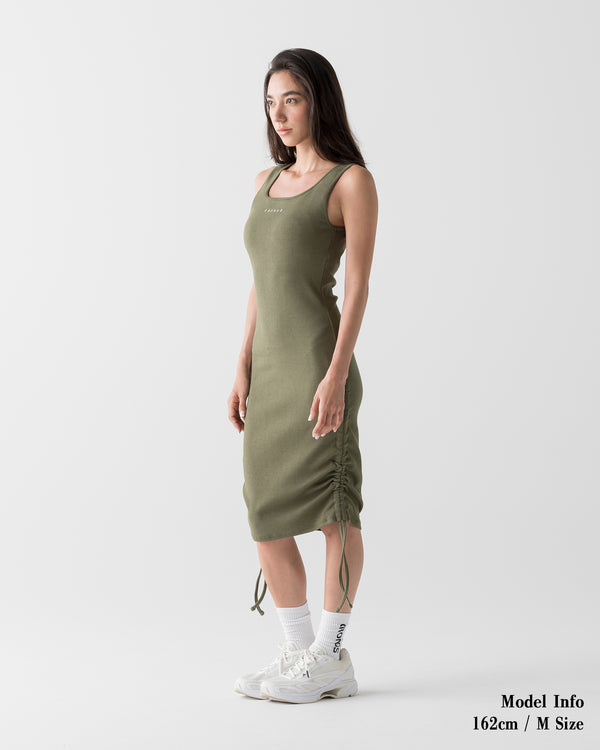 CRONOS WOMEN SHAPE SQUARE DRESS [KHAKI]