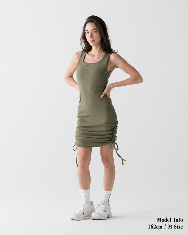 CRONOS WOMEN SHAPE SQUARE DRESS [KHAKI]