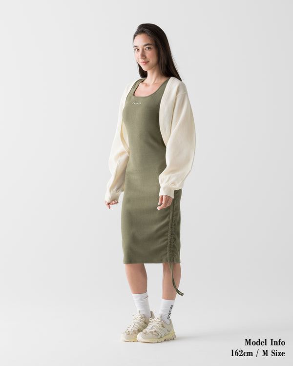 CRONOS WOMEN SHAPE SQUARE DRESS [KHAKI]