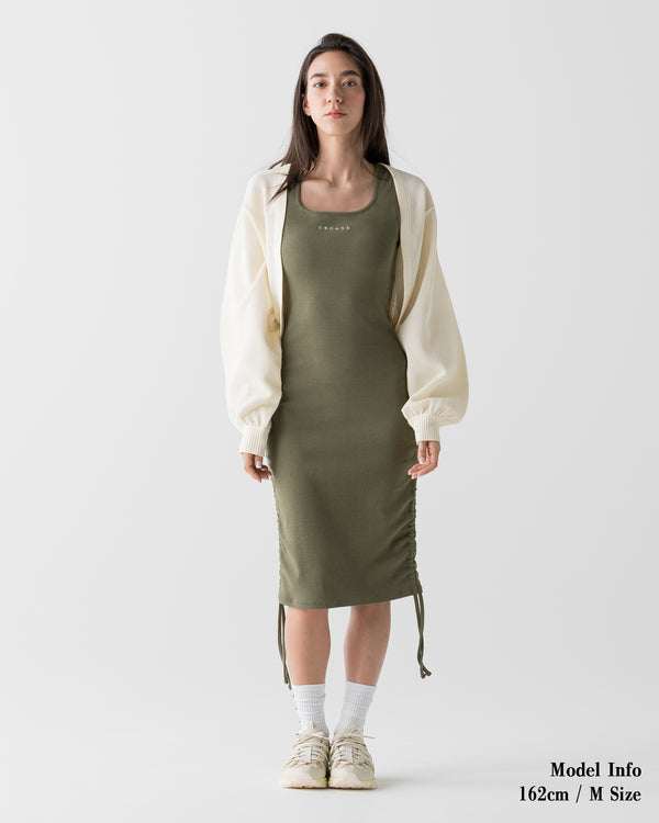 CRONOS WOMEN SHAPE SQUARE DRESS [KHAKI]