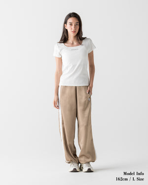 CRONOS WOMEN LOOSE SATIN PANTS【BROWN】