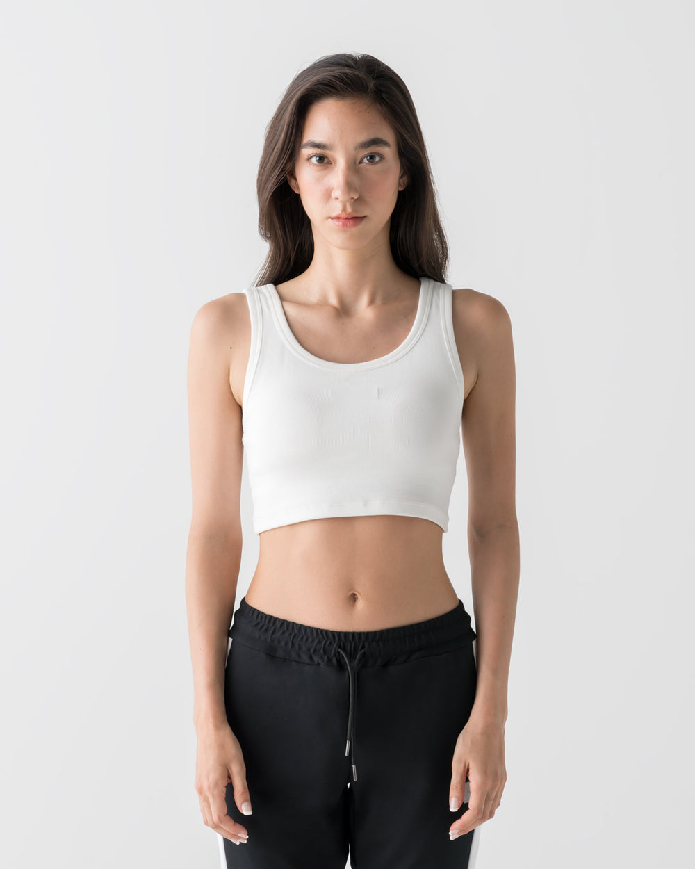 CRONOS WOMEN FIT CROPPED TANK TOP【WHITE】