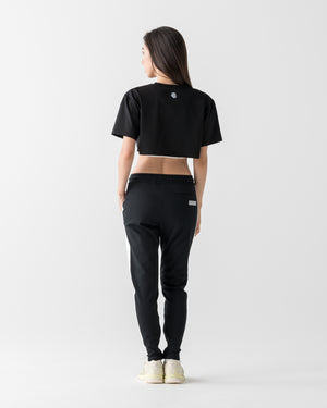 CRONOS WOMEN COOL FIT SKINNY PANTS【BLACK×WHITE】