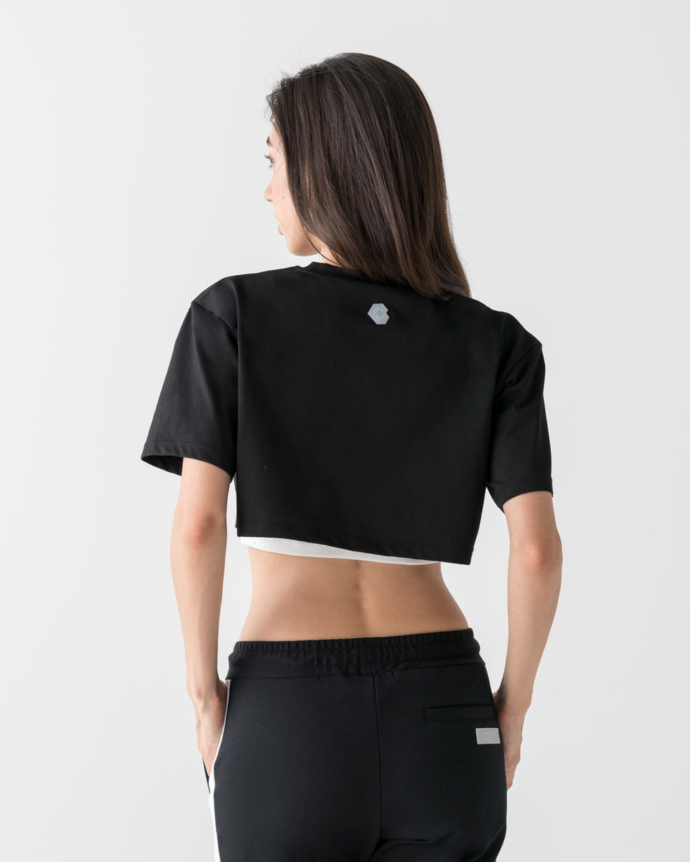 CRONOS WOMEN ALLDAY CROPPED T-SHIRT【BLACK】
