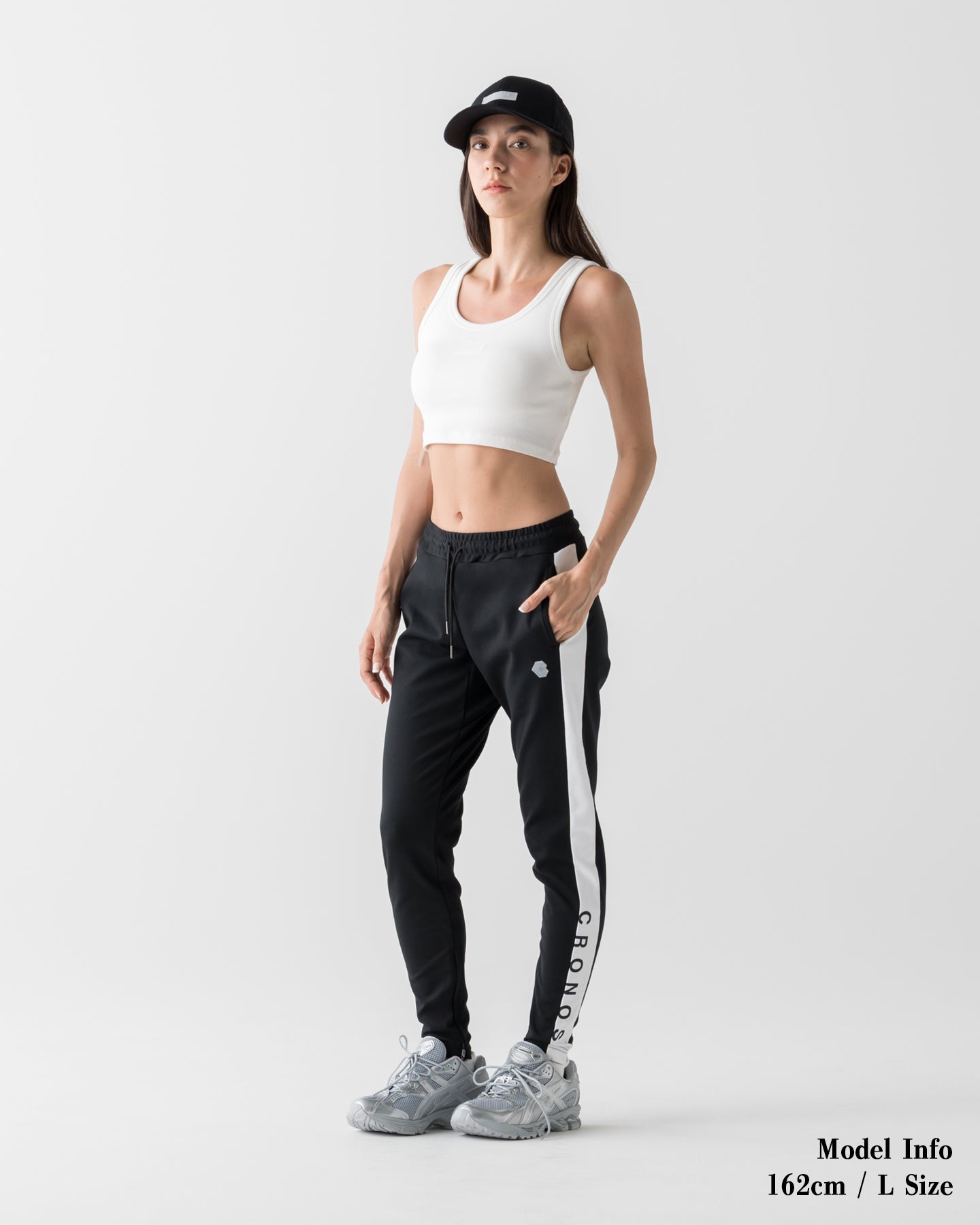 CRONOS WOMEN FIT CROPPED TANK TOP【WHITE】