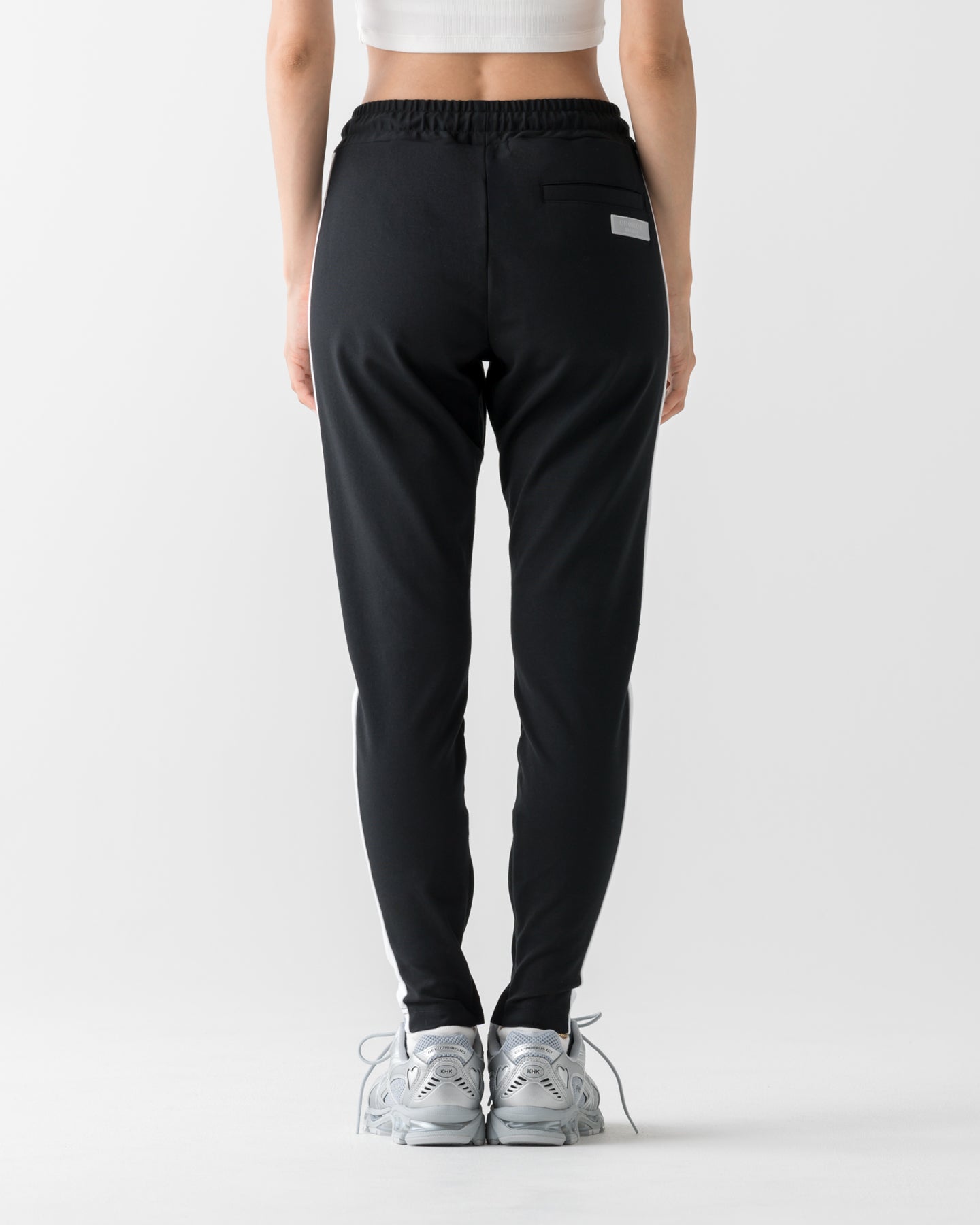 CRONOS WOMEN COOL FIT SKINNY PANTS【BLACK×WHITE】