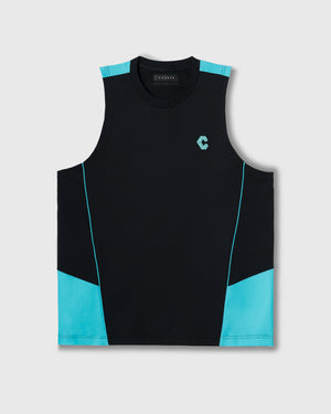 CRONOS SWITCH COOL TOUCH SLEEVELESS【BLACK×T.BLUE】
