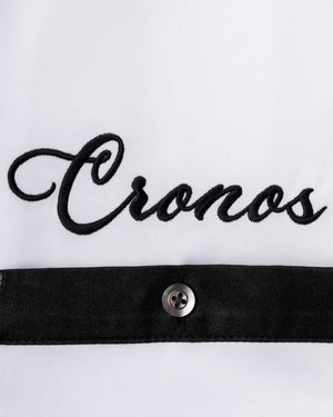 CRONOS SCRIPT SATIN OPEN COLLAR SHIRT【WHITE】