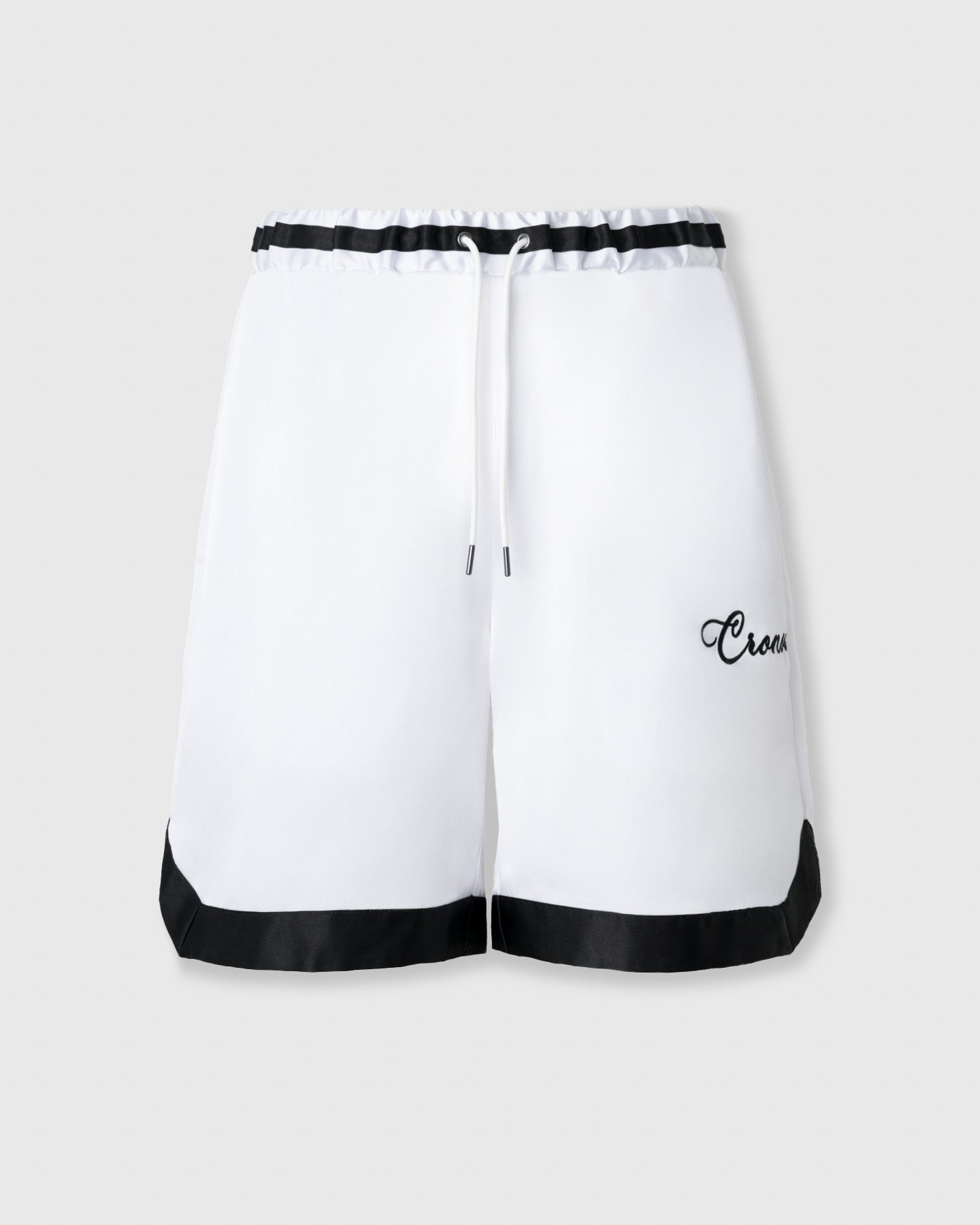 CRONOS SCRIPT SATIN SHORTS【WHITE】