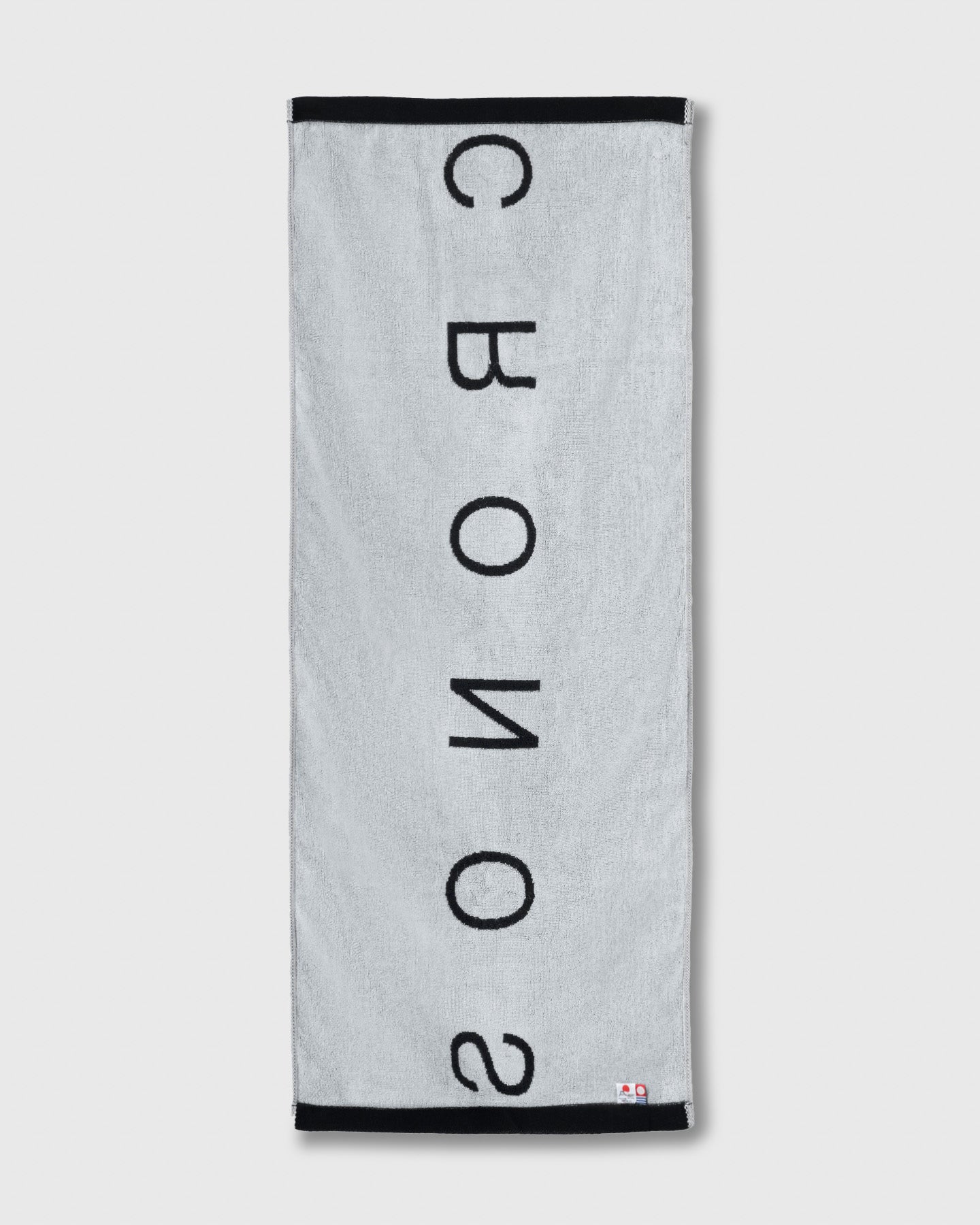 人気カラーモデル！ロゴ 　筋トレ クロノス cronos　サイズ42　白✕黒　綿 CRONOS LOGO SPORTS TOWEL【BLACK×WHITE】