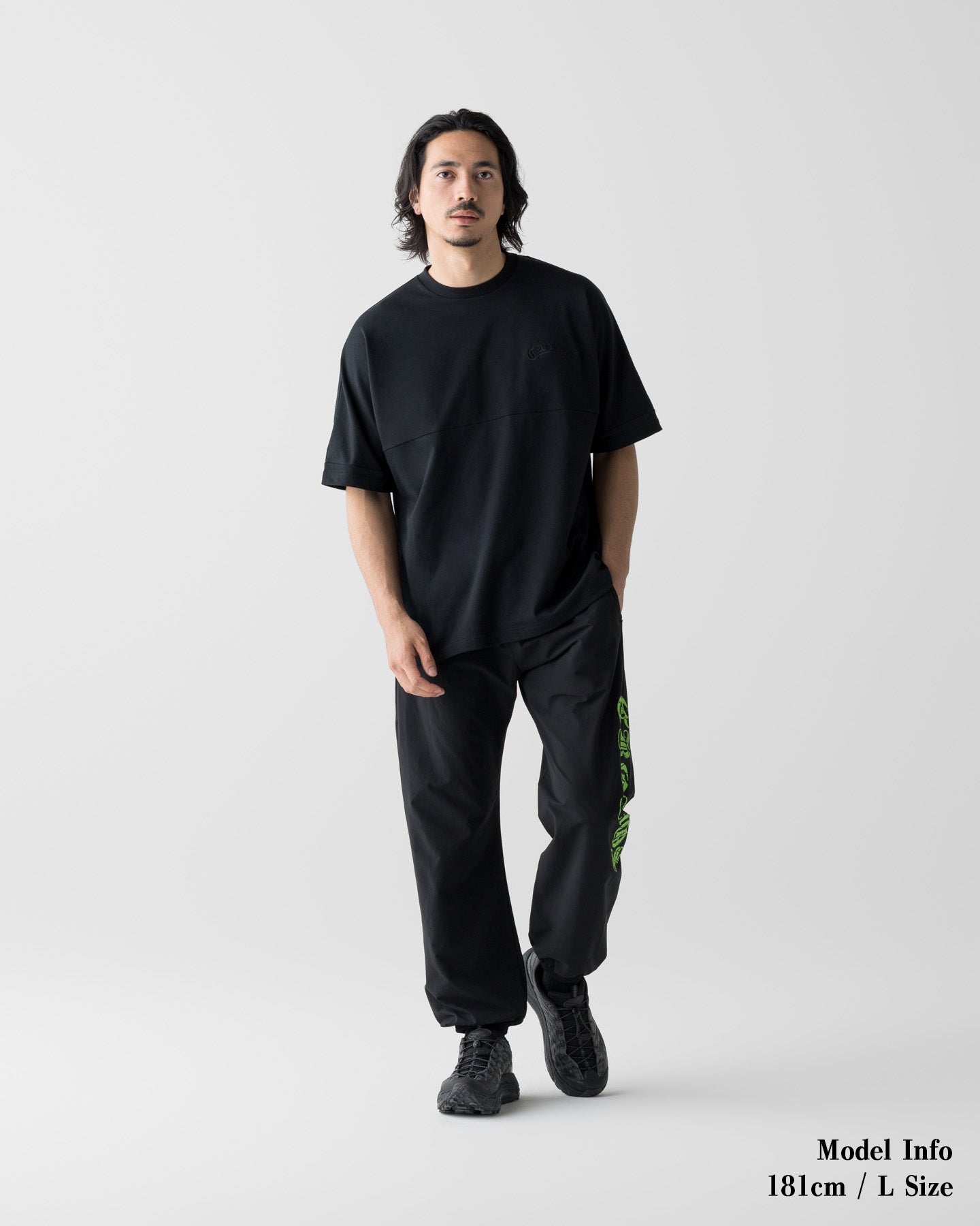 CRONOS VINTAGE BLACKLETTER PANTS【BLACK×GREEN】