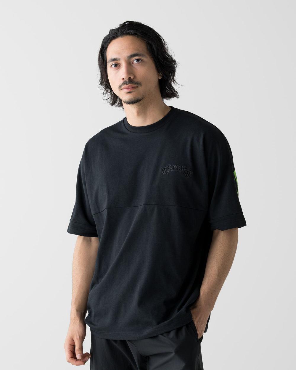 CRONOS VINTAGE BLACKLETTER S/S TEE【BLACK×GREEN】